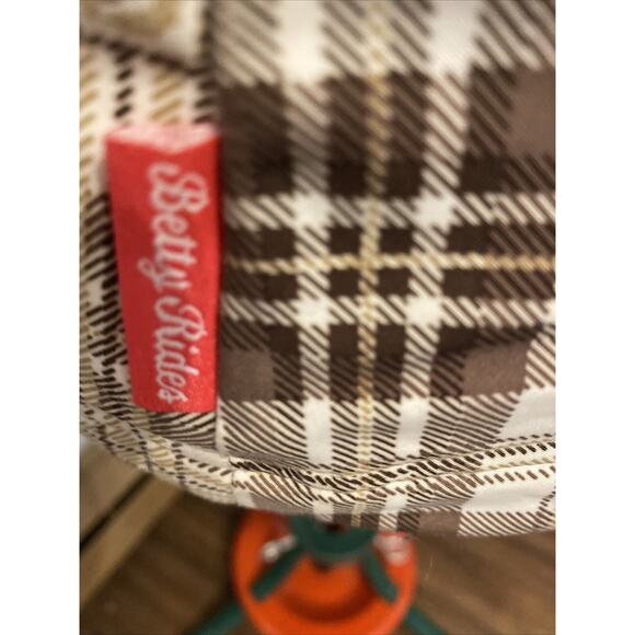 BETTY RIDES Zip & Snap Up Brown And White Plaid Quilted Parka Jacket Womens M - Picture 5 of 10